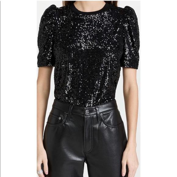 NWT Generation Love Aleah Sequin Top Black size XS - Picture 2 of 6